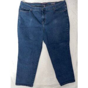 Gloria Vanderbilt Amanda Jeans Women 40x26 Size 24W Blue Denim Capri Ankle